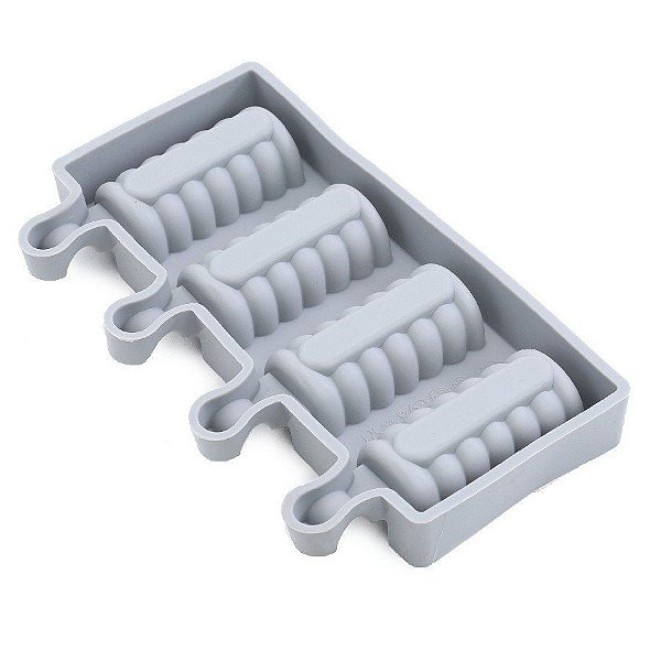 Forma Silicone - 19,5X11,3X2,3Cm - Picole Cakesicle 4 Cav   - 1 unidade - Cromus Linha Profissional Allonsy - Rizzo