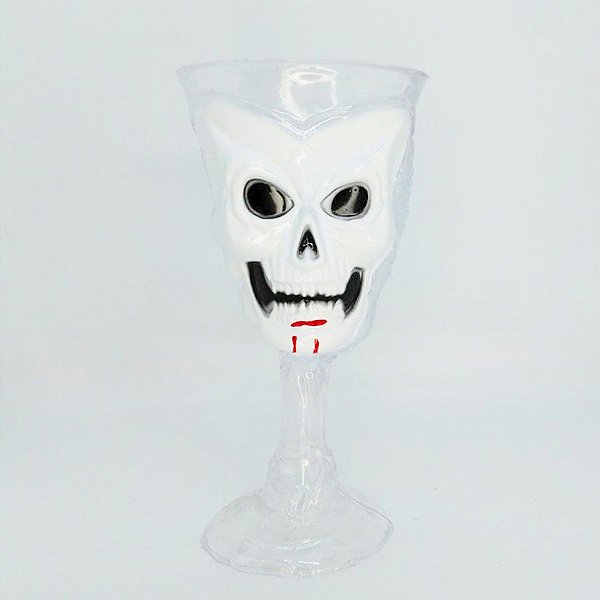 Taça Halloween - Branca com Transparente - Caveira - 250ml - 1 unidade - Rizzo