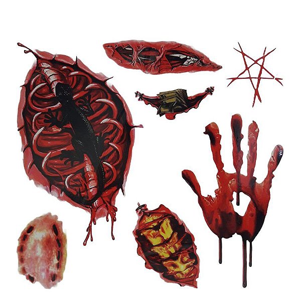 Adesivo Tatuagem para Pele Halloween - "Mordida" - 1 unidade - Rizzo