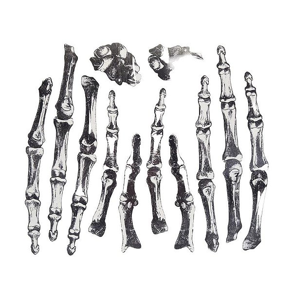 Adesivo - Tatuagem para Pele - Halloween - "Mão de Osso" - 1 unidade - Rizzo