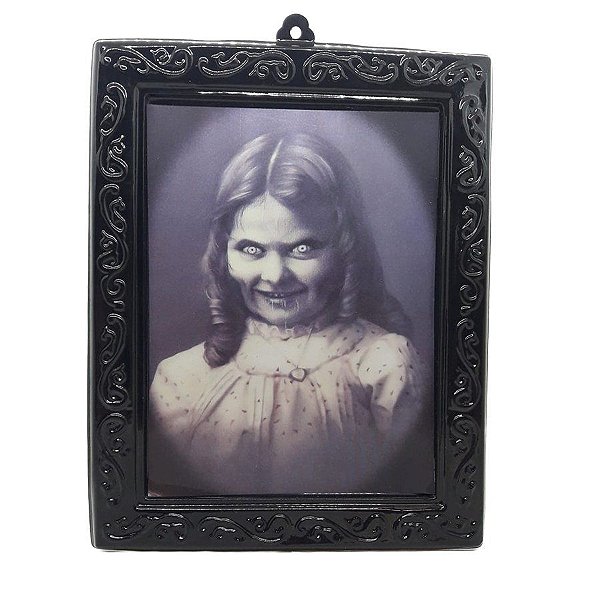 Quadro Holográfico - Menina Endemoniada - Festa Halloween - 1 unidade - Silver Festas - Rizzo