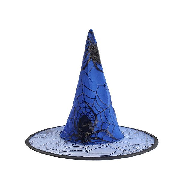 Chapéu Bruxa - Festa Halloween - Azul - 1 unidade - Rizzo