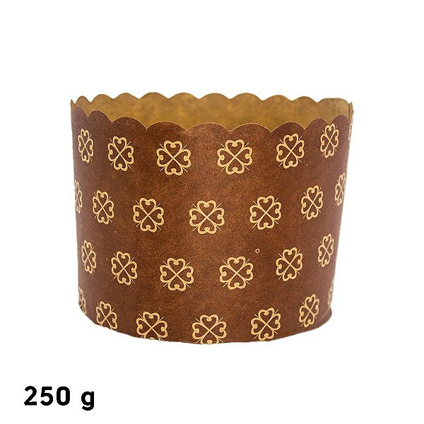 Forma Panetone 250 g - Decorada Marrom - 50 unidades - Rizzo