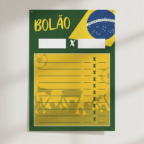 Cartaz Decorativo Bolão - Brasil Copa do Mundo - 2 unidades - Cromus