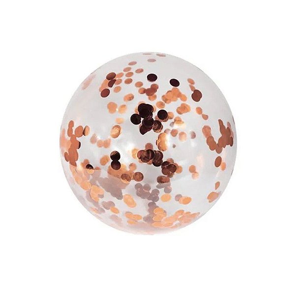 Balão Bubble Transparente com Confete - Bolinha Rose - 18" 45cm - 1 unidade - Rizzo