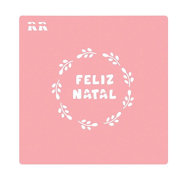 Stencil Redondo de Natal - Frase "Feliz Natal" - Ref. 4039 - 1 unidade - RR Cortadores - Rizzo