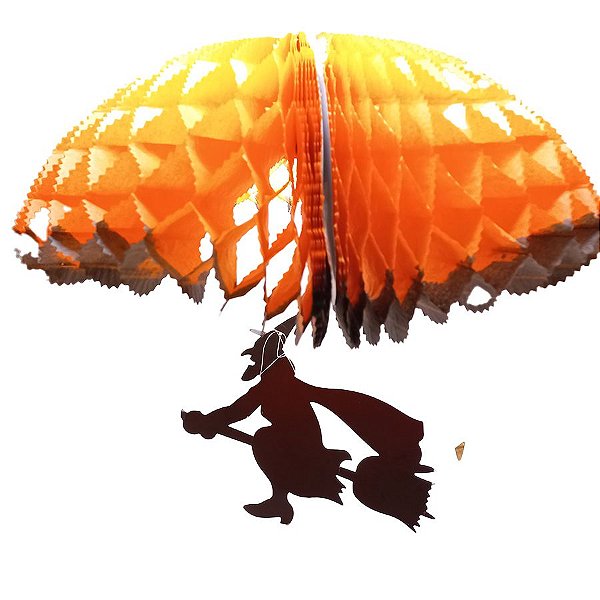 Enfeite Paraquedas de Halloween - "Paraquedas de Bruxa" - 1 unidade - Silver Festas - Rizzo Embalagens