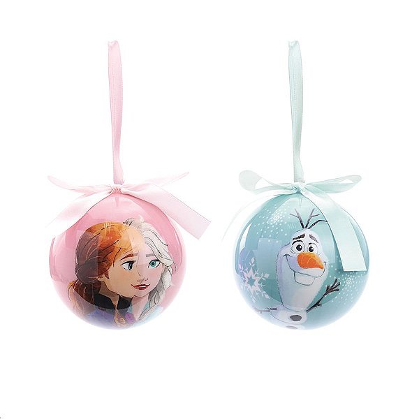 Kit Bola de Natal - Frozen - 10 cm - Natal Disney - 2 unidades - Cromus - Rizzo