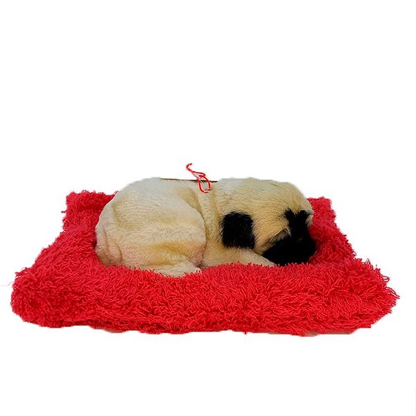 Cachorrinho Decorativo Pug Deitado - Preto/Marrom - 1 unidade - Cromus - Rizzo Embalagens