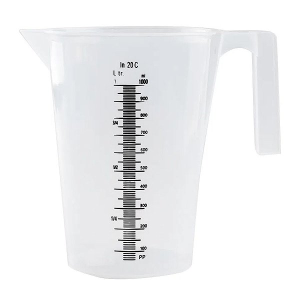 Copo Medidor Sem Tampa - Plástico - 1000 ml - Cromus Linha Profissional Allonsy - 1 unidade - Rizzo