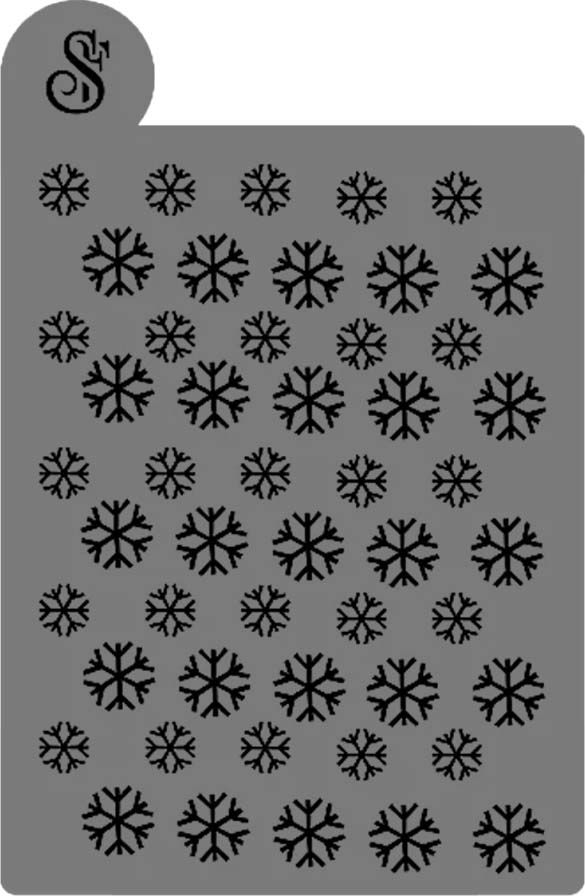 Stencil para Bolo (Mod.24) Neve de Natal - 16,5 cm x 25 cm - 1 unidade - Sonho Fino - Rizzo Embalagens
