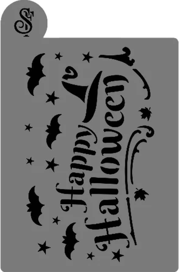 Stencil para Bolo (Mod.41) Happy Halloween 2 - 16,5 cm x 25 cm - 1 unidade - Sonho Fino - Rizzo Embalagens