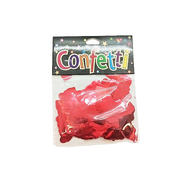 Confete Metalizado Coração Vermelho 15 g - 1 unidade - Rizzo