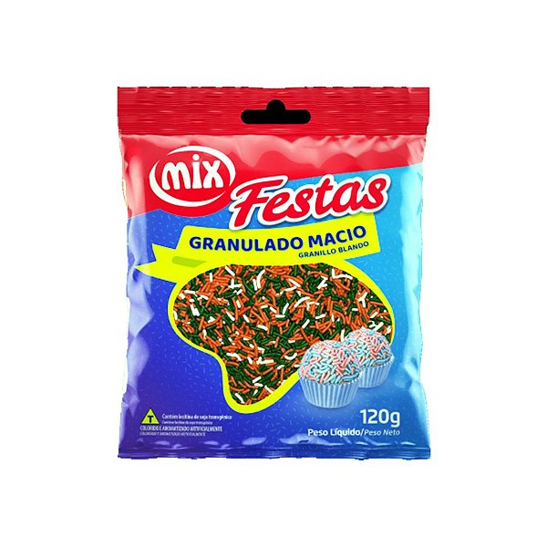 Granulado Misto Natal 120 g - Vermelho,Verde e Branco - 1 unidade - Mix - Rizzo