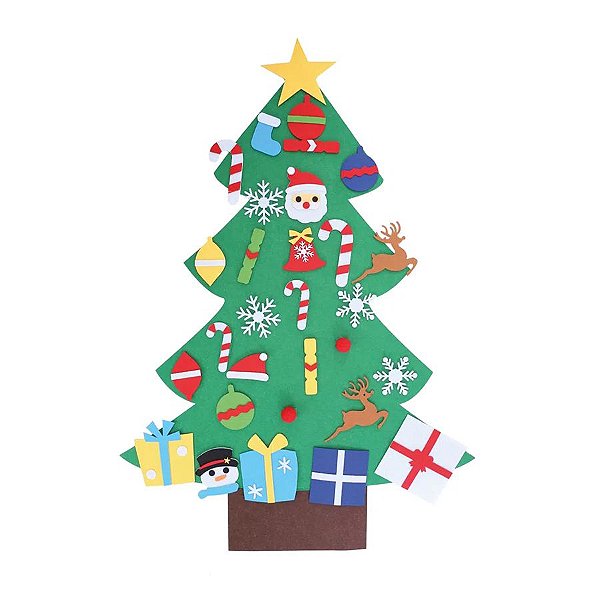 Árvore de Natal em Feltro Com Efeites para Colar - 98cm - 1 unidade - Cromus - Rizzo Embalagens
