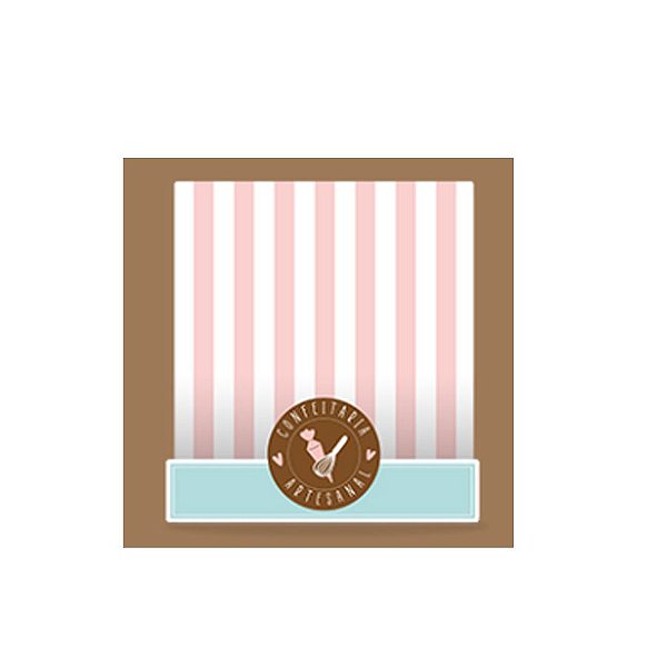 Embalagem Slice Para Fatia de Bolos ou Tortas - Artesanal - Azul e Rosa - 5 unidades - Cromus  - Rizzo