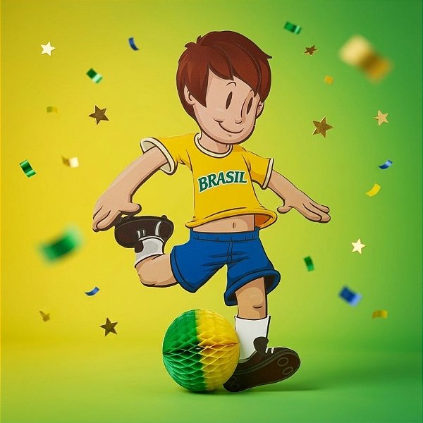 Painel Decorativo - Jogador de Futebol Brasileiro - 46cm - 1 unidade - Rizzo