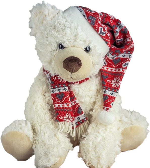 Urso Decorativo de Natal Sentado - 36 Centímetros - 1 unidade - Rizzo Embalagens