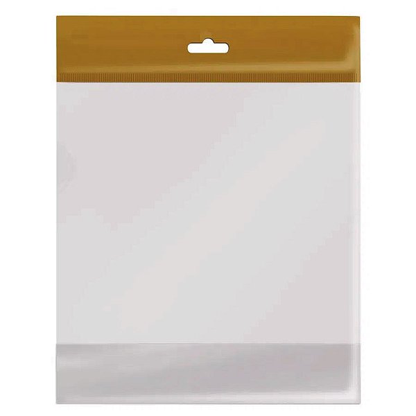 Saco Adesivado com furo Ouro - 22x30 cm  - 100 unidades - Cromus - Rizzo
