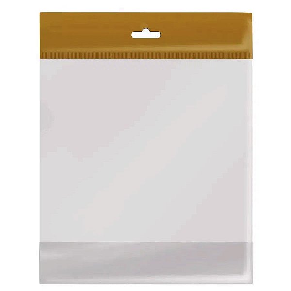 Saco Adesivado com Furo - Ouro - 6x7cm  - 100 unidades - Cromus - Rizzo