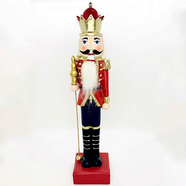 Decoração Soldado Chumbo Com Bastão - 39cm  - 1 unidade - Cromus - Rizzo