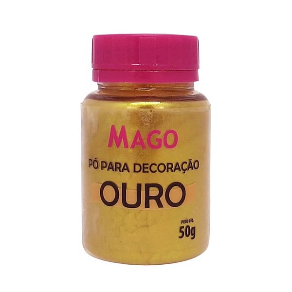 Pó Para Decoração Comestível Ouro - 1 unidade - 500g - Mago - Rizzo