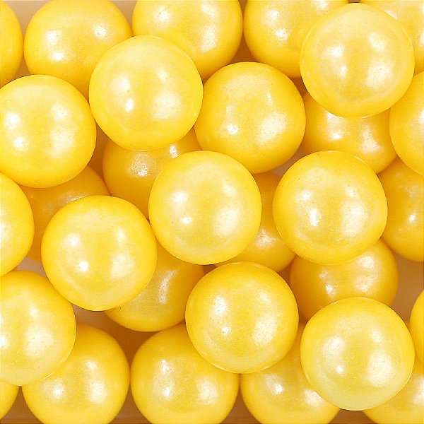 Confeito Sugar Beads Perolizado Amarelo - 10mm - 1 unidade - Cromus Linha Profissional Allonsy - Rizzo