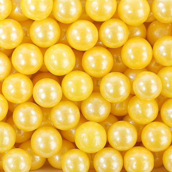 Confeito Sugar Beads Amarelo Perolizado - 14mm - 1 unidade - Cromus Linha Profissional Allonsy - Rizzo