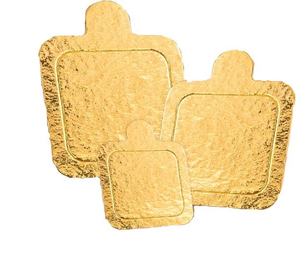 Base Quadrada para Doces - Dourado - 5,5 cm - 25 unidades - Plac - Rizzo