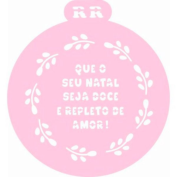 Stencil Redondo para Bolos - Natal cheio de Amor - Ref. 4047 - 1 unidade - RR CORTADORES - Rizzo