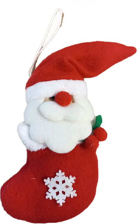 Enfeite de Meia de Noel para Pendurar - Vermelha - Cromus Natal - 1 unidade - Rizzo