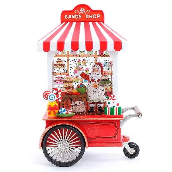 Carrinhos Doces Noel com LED - 3AA - Cromus Natal - 1 unidade - Rizzo