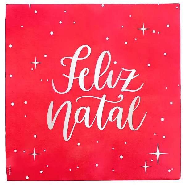 Guardanapo Natalino - Feliz Natal - 33 Centímetros - Cromus Natal - 20 unidades - Rizzo