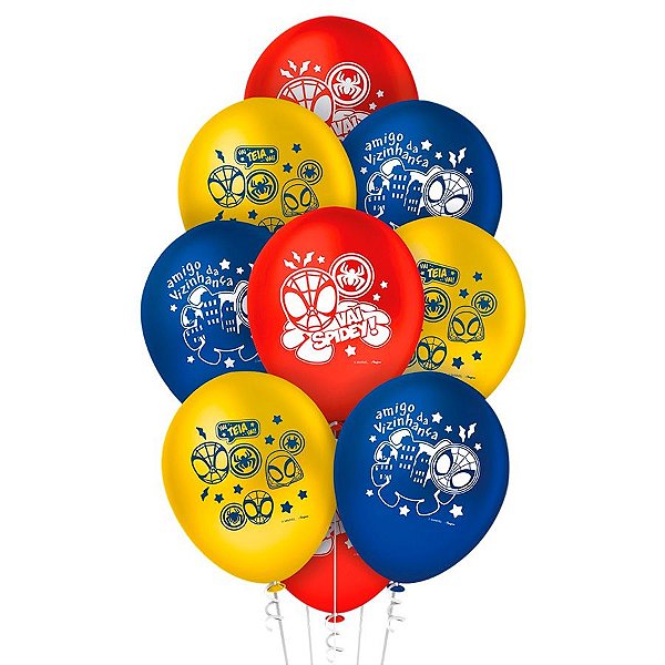 Balão Látex Redondo 9'' - Spidey Amazing Friends - 25 cm - 25 unidades - Regina - Rizzo