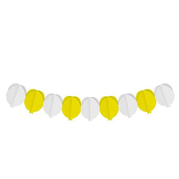 Faixa Decorativa - Balão 3D - Branco/Amarelo - 3,60 m - 1 unidade - Cromus - Rizzo