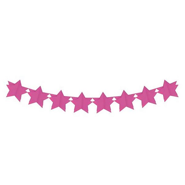 Faixa Decorativa - Estrela 3D - Pink - 3,60 m - 1 unidade - Cromus - Rizzo