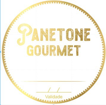 Adesivo "Panetone Gourmet" - Ref.2049 - Hot Stamping - 50 unidades - Stickr - Rizzo