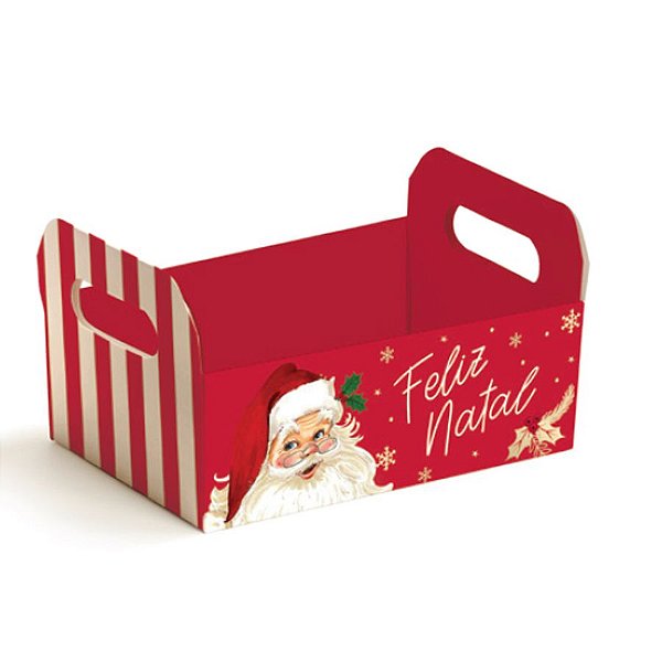 Caixote de Cartão Feliz Natal Natalino - 16cm x 10,5cm  - 1 unidades - Cromus - Rizzo