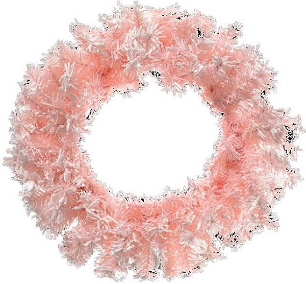 Guirlanda Decorativa - Cotton 200H Nevada Rosa/Branca - 60 Centímetros - Cromus Natal - 1 unidade - Rizzo