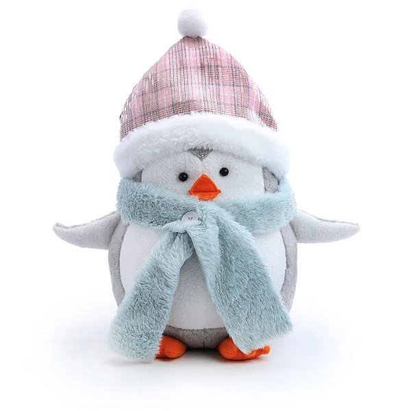 Enfeite de Natal Pinguim Com Gorro e Cachecol - 40cm  - 1 unidade - Cromus - Rizzo Embalagens