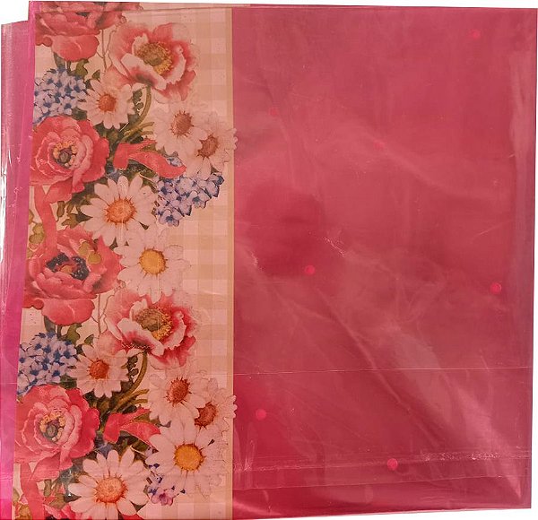 Saco Express 37,5x37,5cm para Ovos de 250g a 350g - Floral Rosa - 5 unidades - Cromus - Rizzo