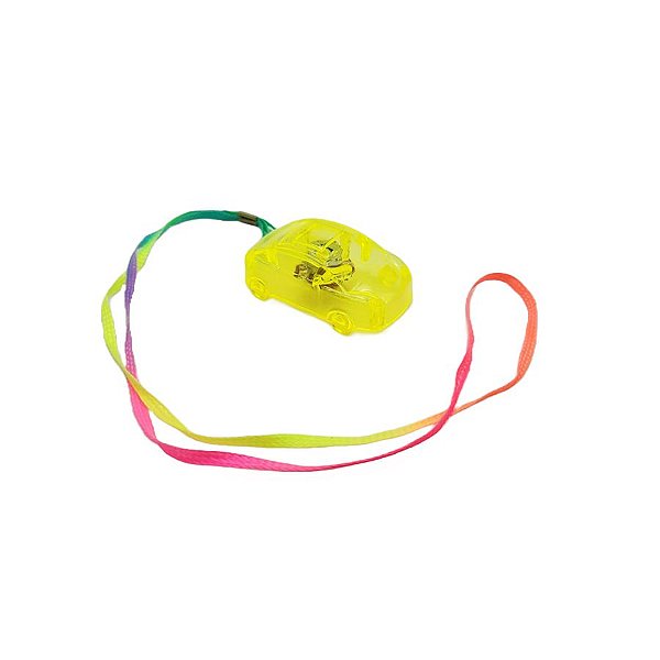 Colar Pisca com LED Colorido - Carrinho Amarelo - 1 unidade - Rizzo