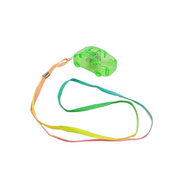 Colar Pisca com LED Colorido - Carrinho Verde - 1 unidade - Rizzo