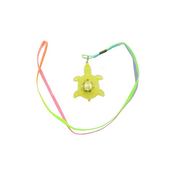 Colar Pisca com LED Colorido - Tartaruga Amarelo - 1 unidade - Rizzo