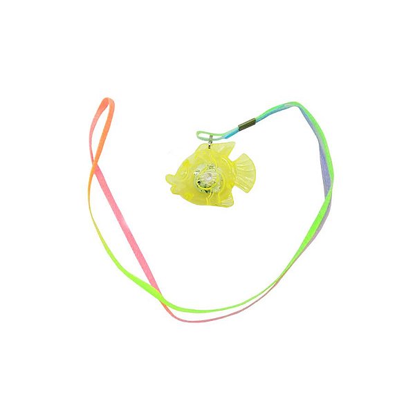 Colar Pisca com LED Colorido - Peixe Amarelo - 1 unidade - Rizzo