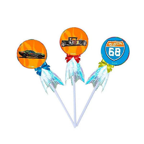Pirulito Decorativo Hotwheels Doces Lembranças - 10 unidades - Rizzo