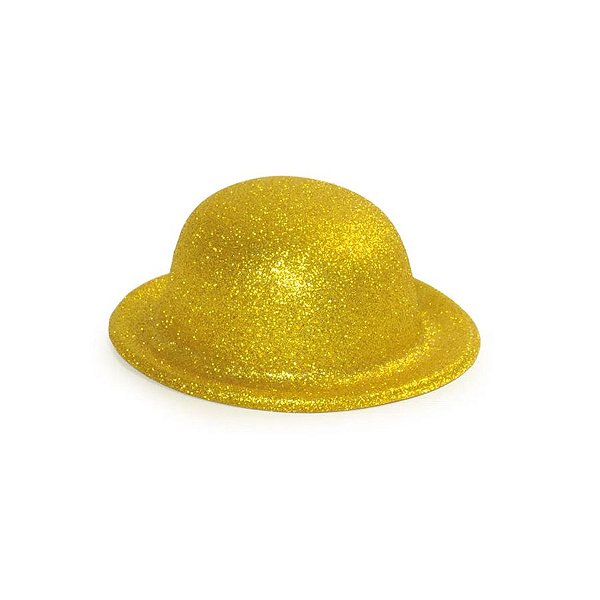 Mini Chápeu Dourado c/ Glitter - 1 unidade - Cromus - Rizzo