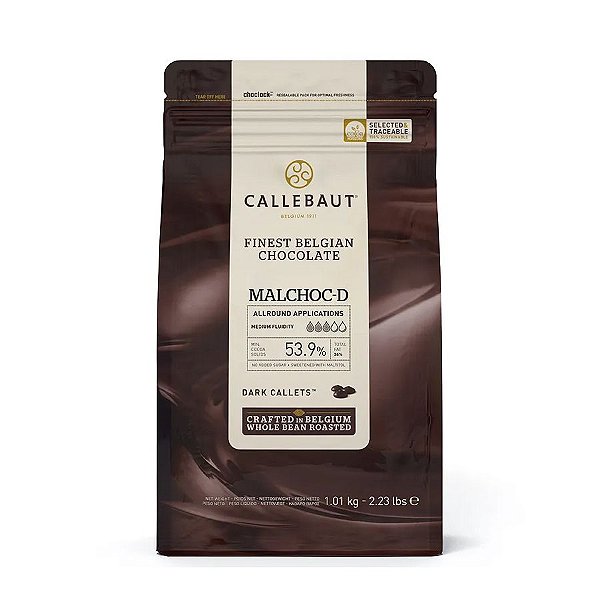 Chocolate Belga - Malchoc Amargo - 1.01kg - 1 unidade - Callebaut - Rizzo