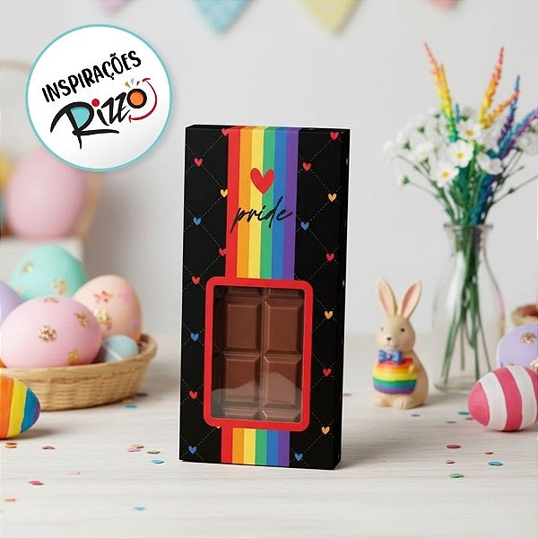 Caixa Tablete 200g - Pride - 14,5 x 7,5 x 3,2 cm - 10 unidades - Cromus Páscoa - Rizzo