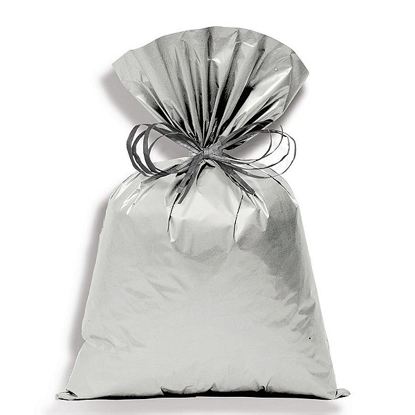 Saco 10x14 cm P/Presente Metalizado - Prata Opacque - 1000 unidades - Cromus Atacado - Rizzo